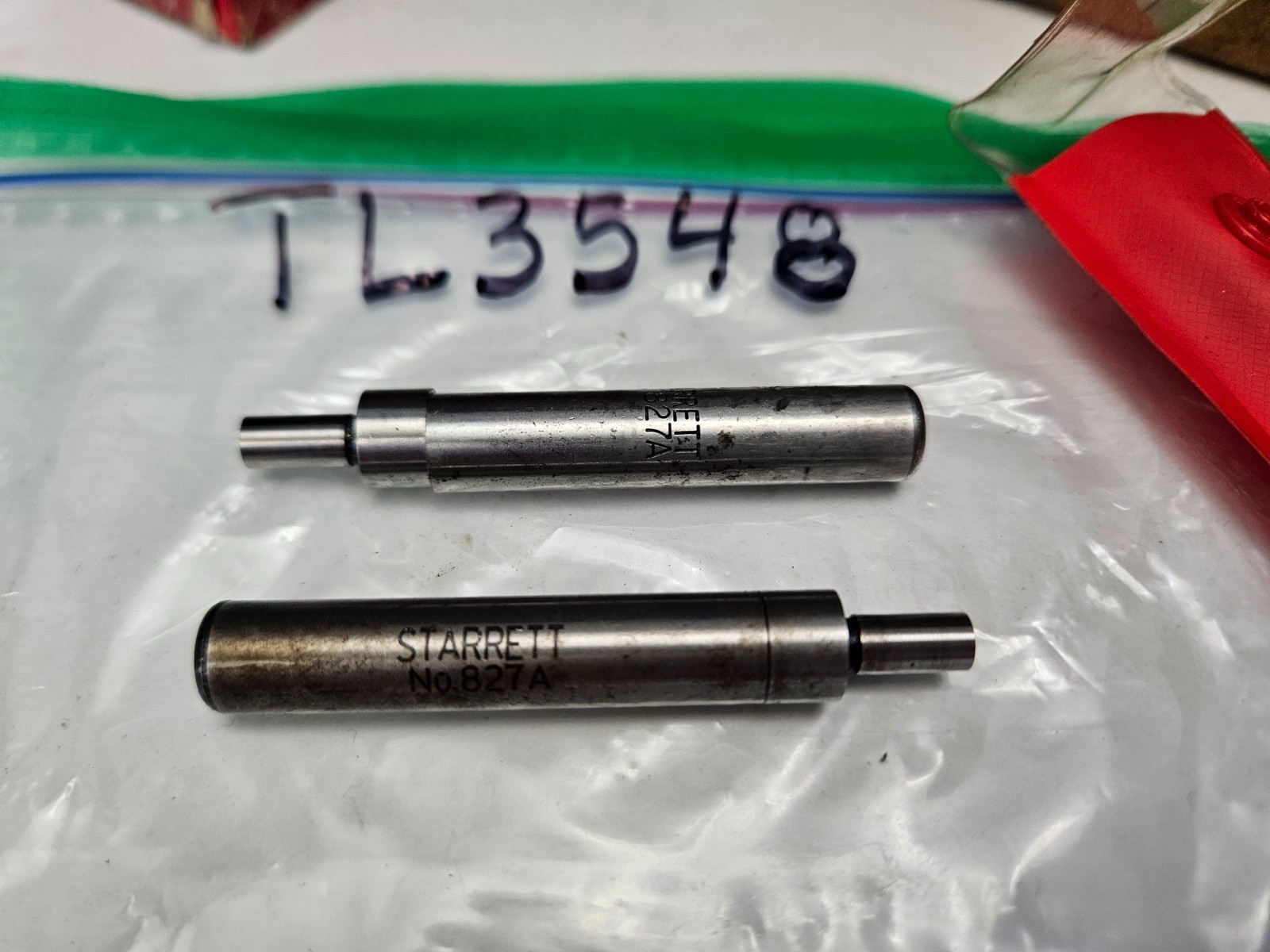 STARRETT #827A 2- EDGE FINDERS IN GOOD CONDITION W/BOX (TL3548)