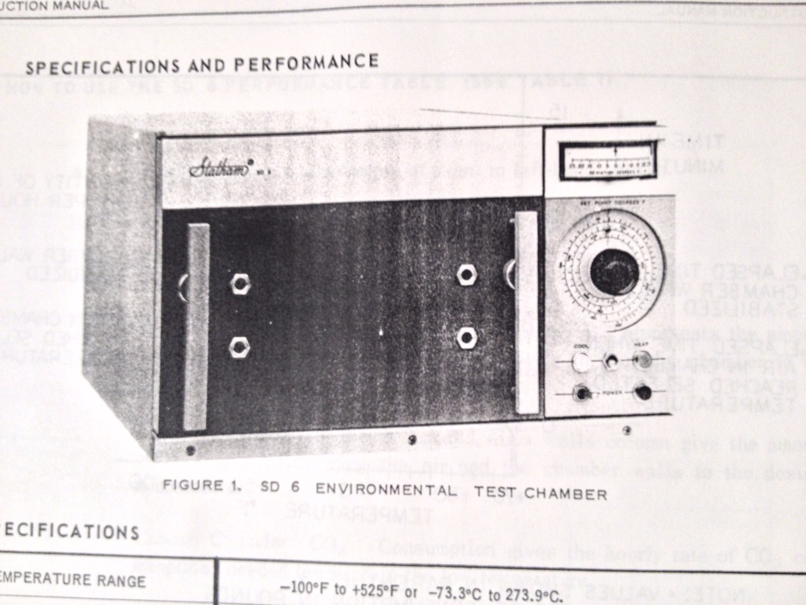 Statham SD6 and SD 6R Temperature Test Chambers Instruction Manual