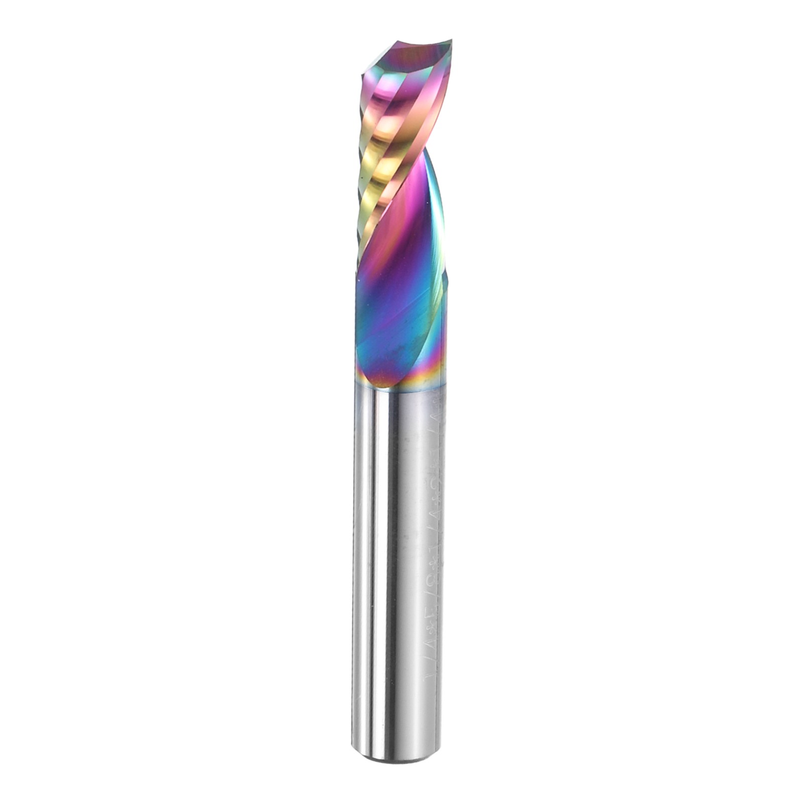 Spiral Router Bit 1/4"x1/4"x5/8"x2" Colorful Coat 1 Flute 30 Degree Helix