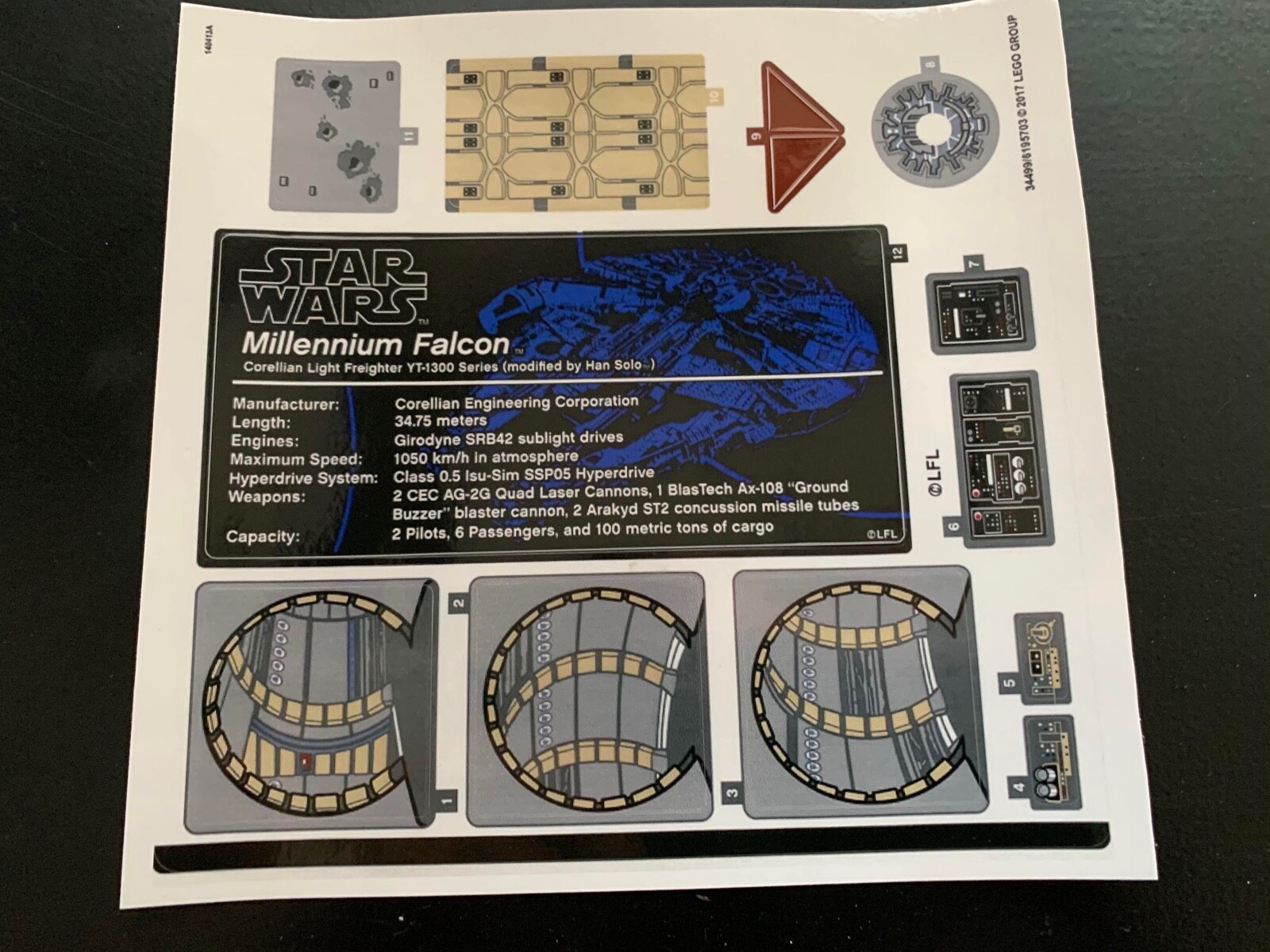 UCS  lego not orginale Sticker Sheet for Set 75192