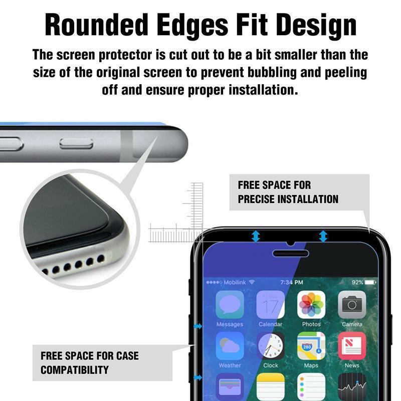 For iPhone 8 Plus Anti-Blue Light Tempered Glass Screen Protector Case Friendly