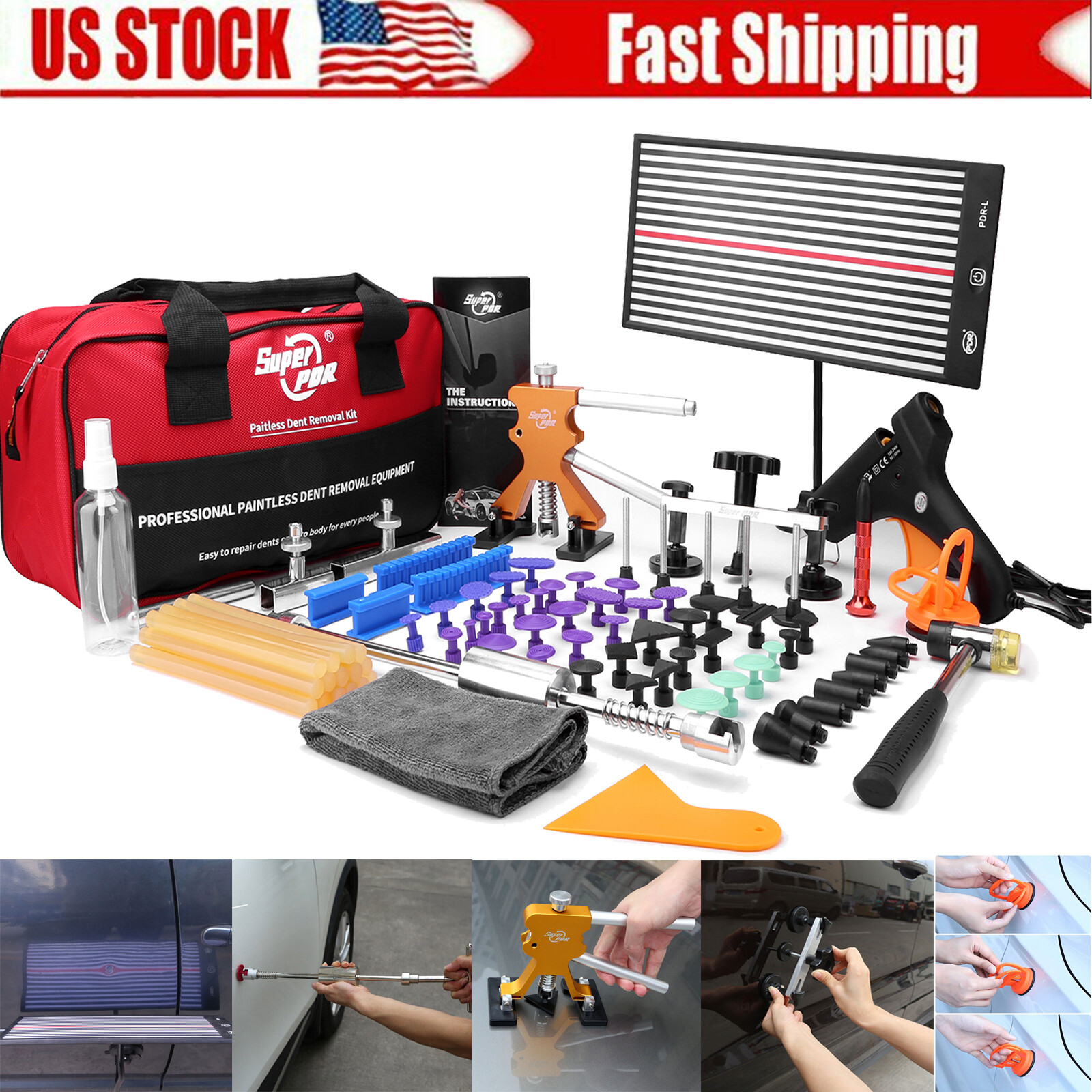 PDR Car Body Dent Puller Bridge Lifter Tool Paintless Hail Remover Repair Kit