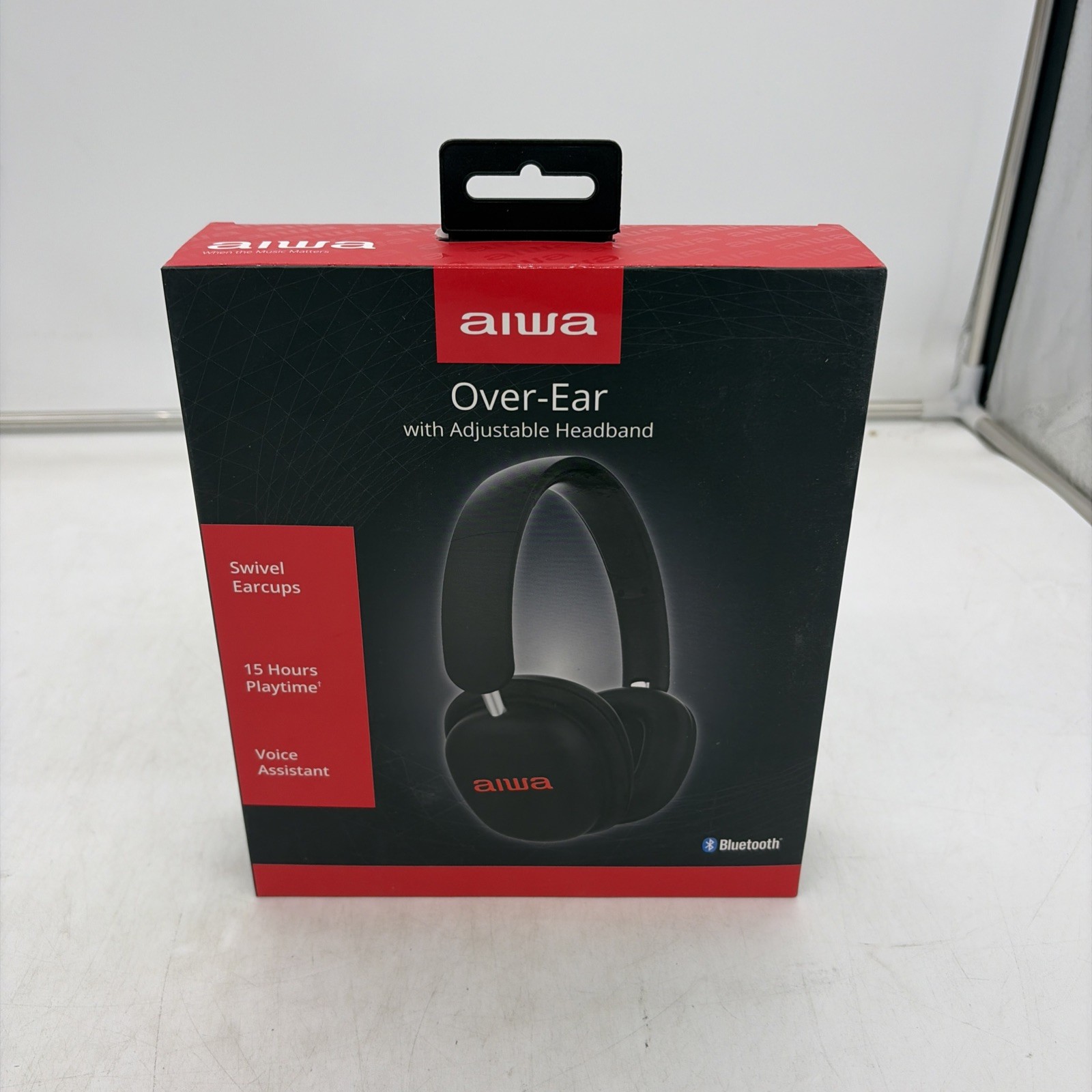 Aiwa AI5009 Over Ear Wireless Headphones, Bluetooth, 15 hours-BLACK 🆕