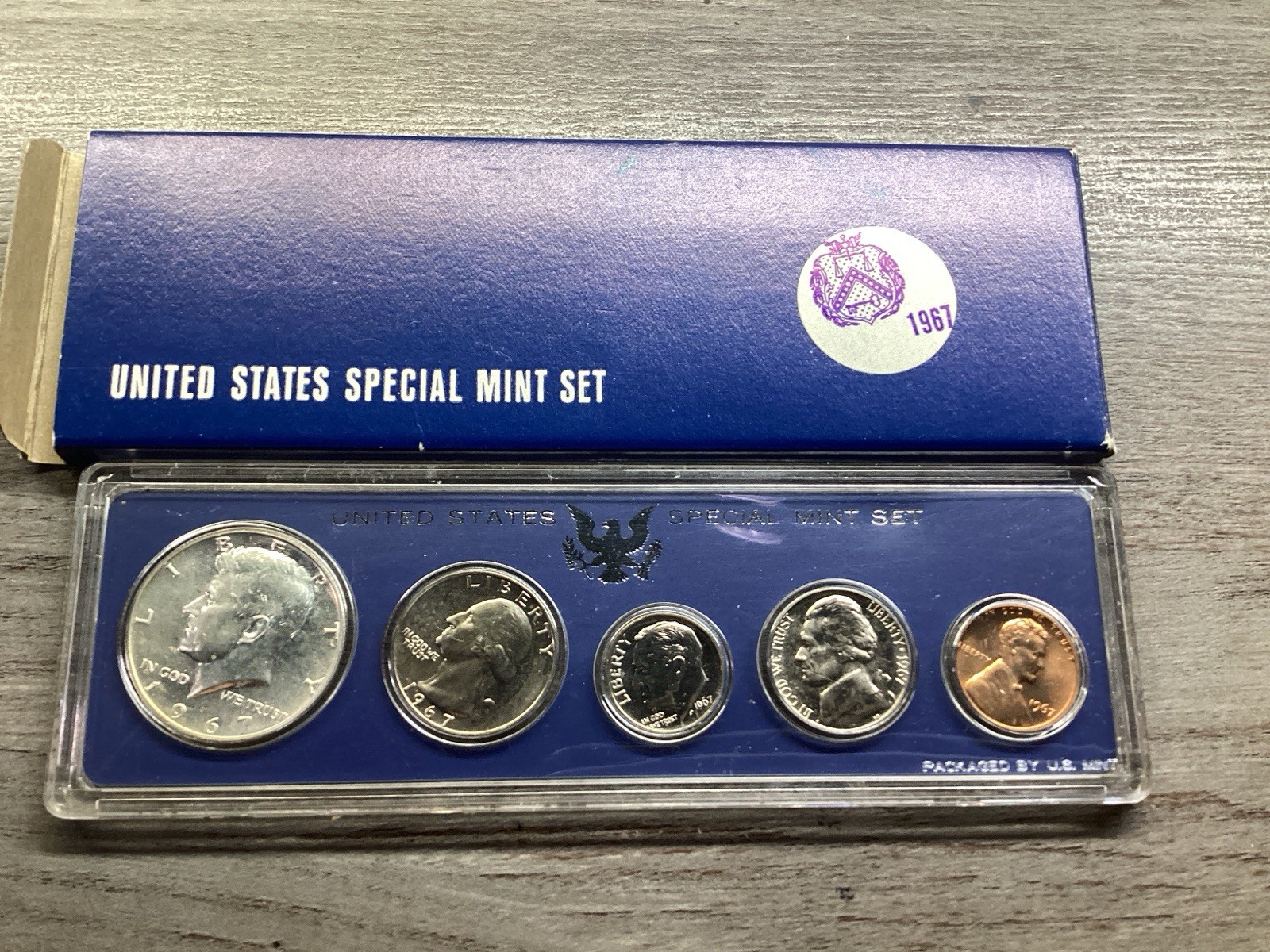 1967 Special Mint Set SMS 5 Coin Set with Silver Kennedy in OGP 061925 63tk