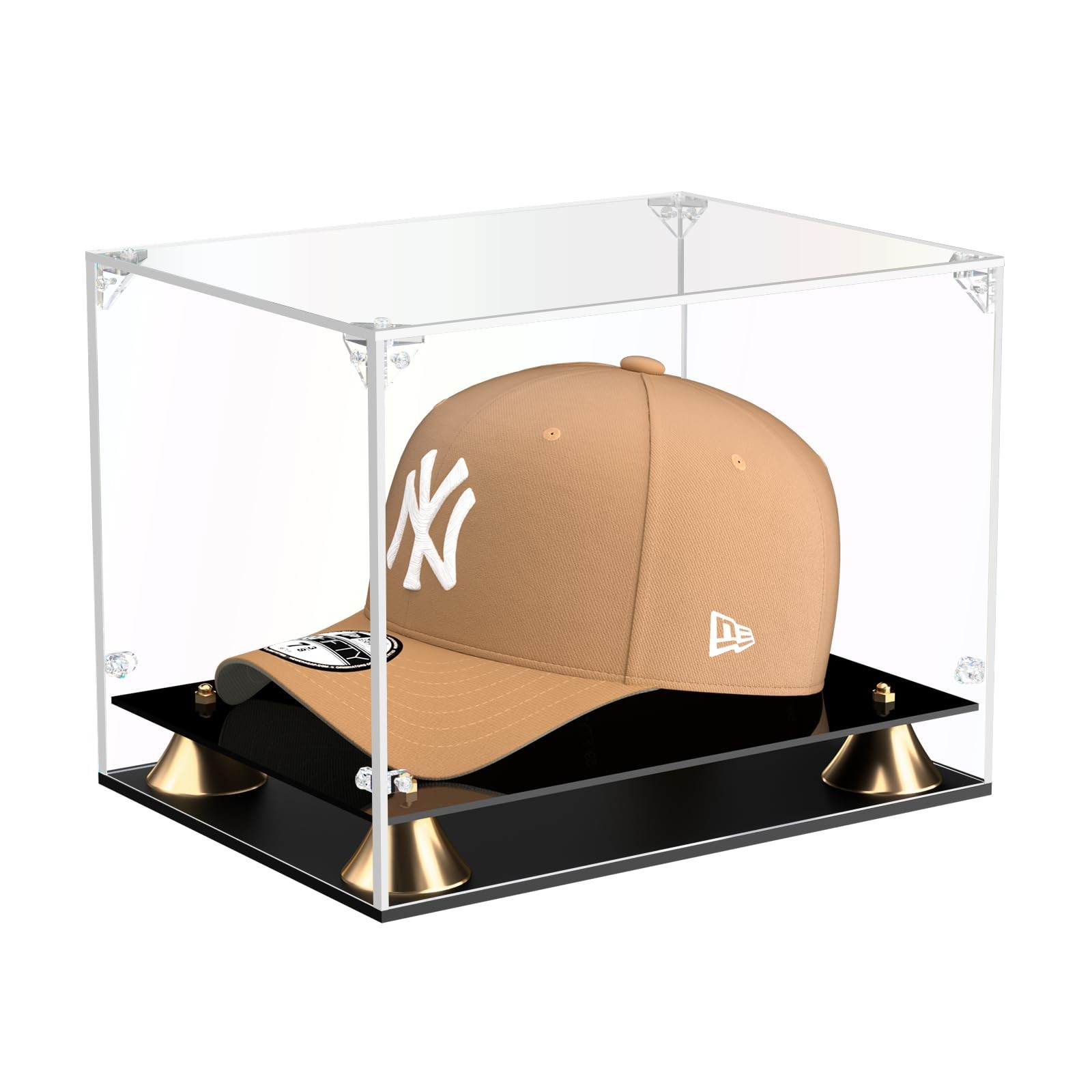 Clear Hat Display Case Ã¢â‚¬â€œ Acrylic Baseball Cap Showcase with Double Bas...