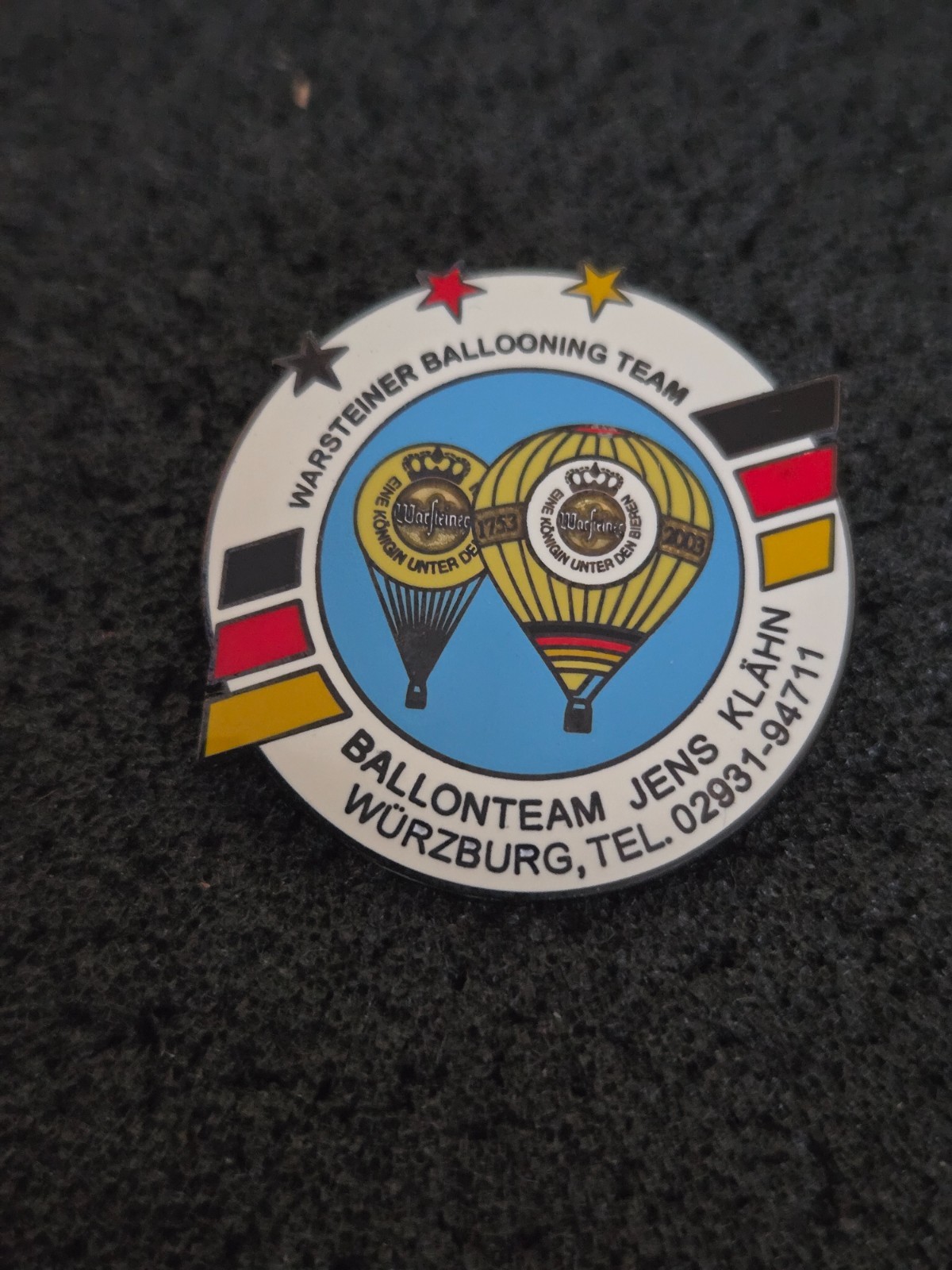 Ballooning team-team KLÄHN ➔ WARSTEINER balloon pin ➔ from collection * 23784