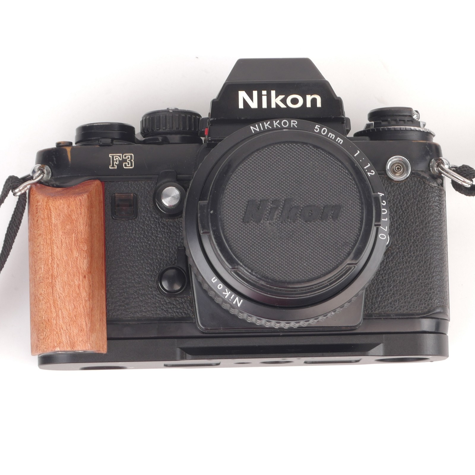 L QR Wood Finger Hand Grip Holder + Alloy Base For Nikon F3 F3T F3HP F3AF Camera