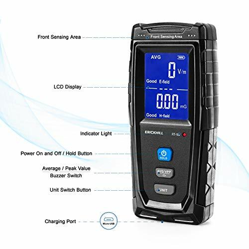 EMF METER Digital Electromagnetic Field Radiation Detector LCD Display ERICKHILL