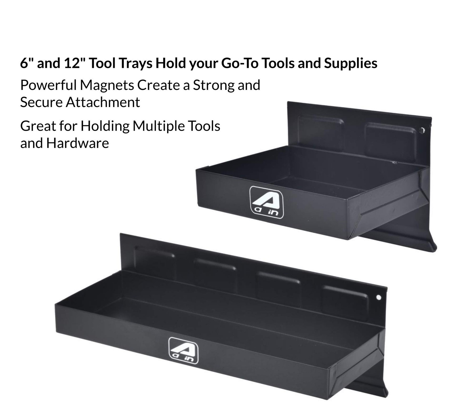 4pc Magnetic Toolbox Tray Set Black Cabinet Side Shelf Storage Van Workshop
