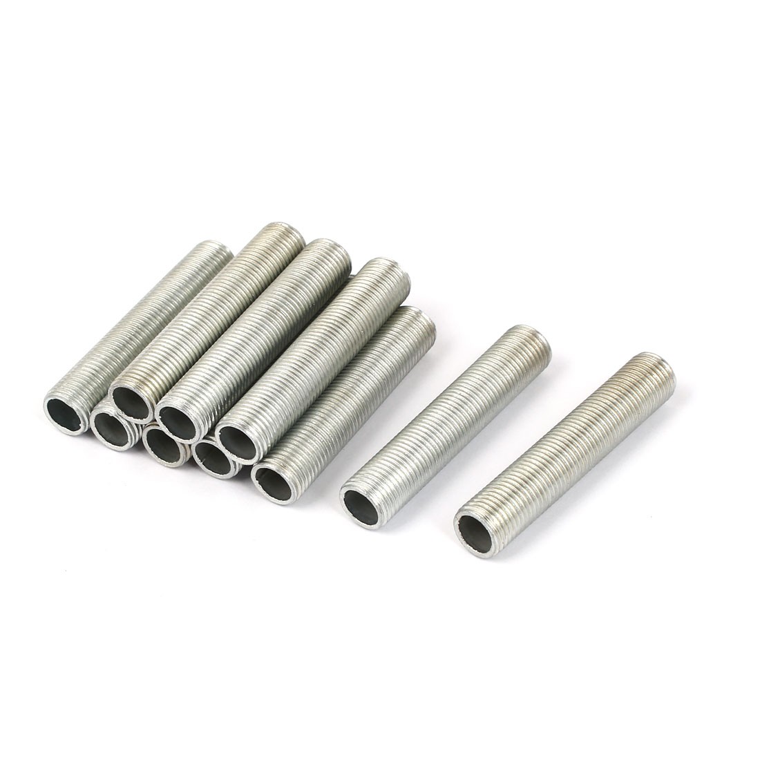 M10 1mm Pitch Threaded Zinc Alloy Pipe Nipple Lamp Repair Part 50mm Long 10pcs