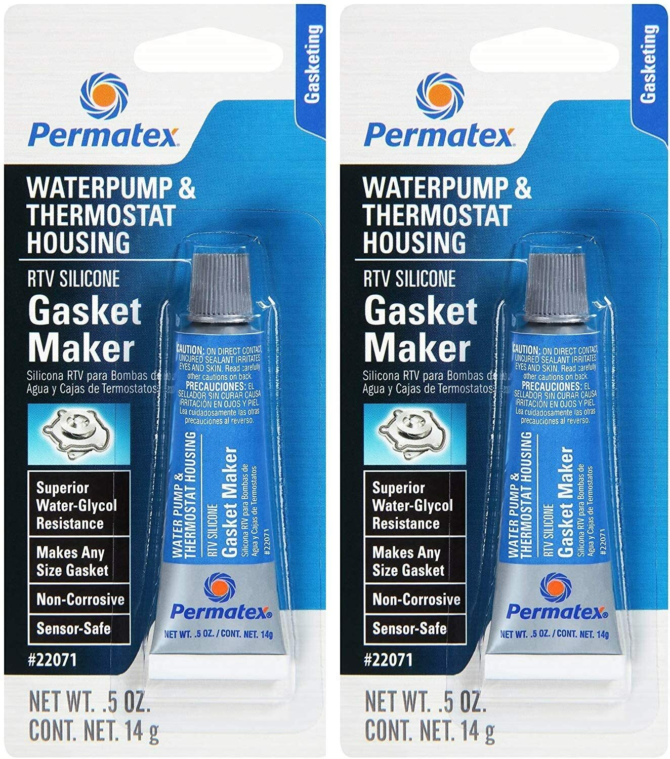Permatex 22071 Water Pump Thermostat Housing RTV Silicone Gasket Maker, 2 Pack