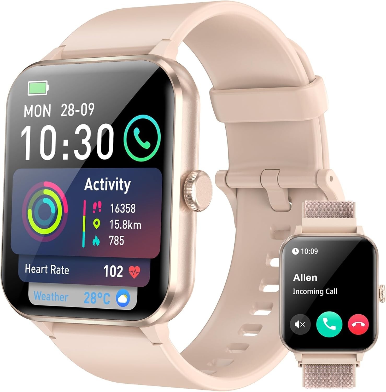 Women Alexa Smart Watch Fitness Bluetooth Call Watch for Android iPhone Samsung.