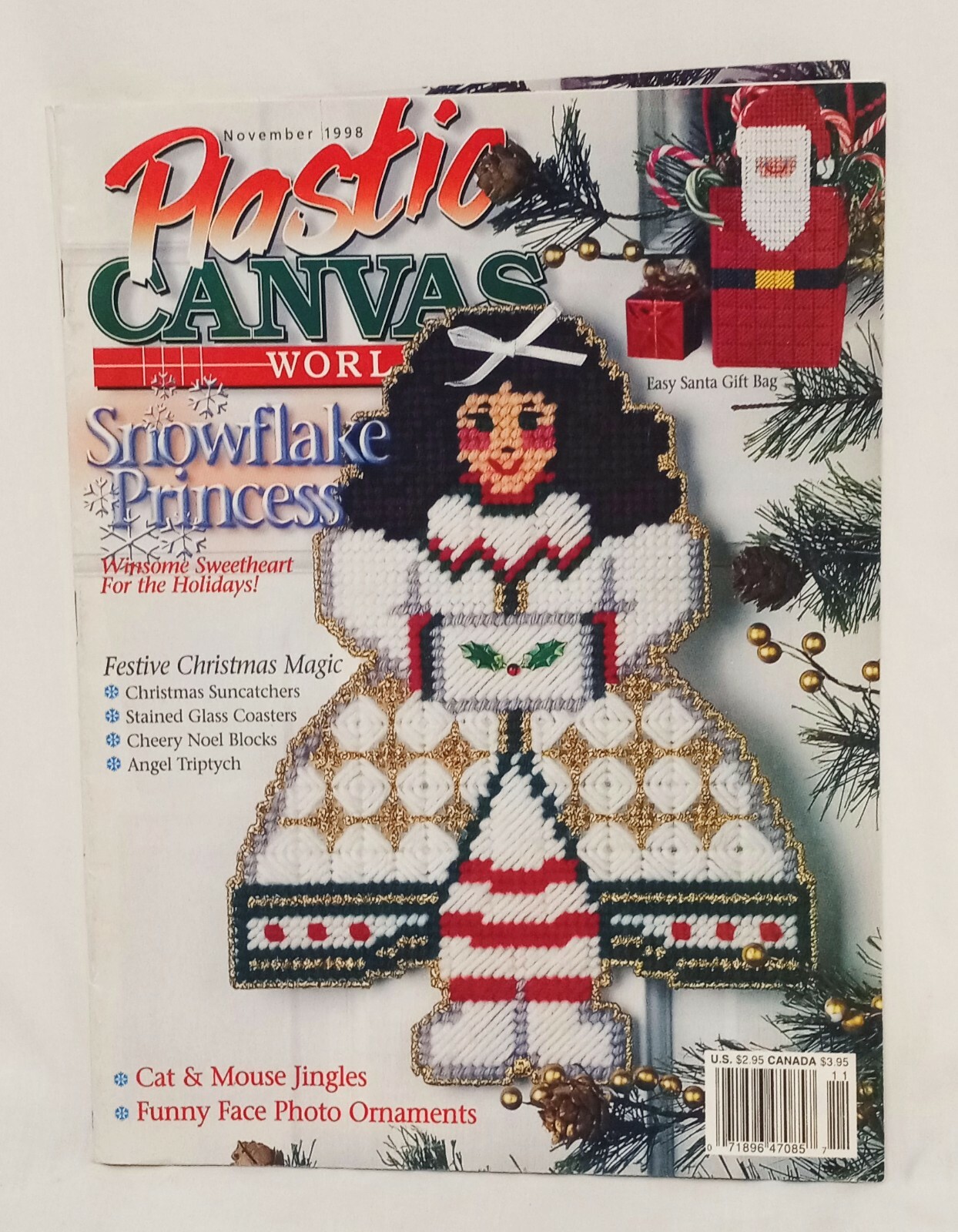 Plastic Canvas World Magazine November 1998 Festive Christmas Magic Cat Mouse