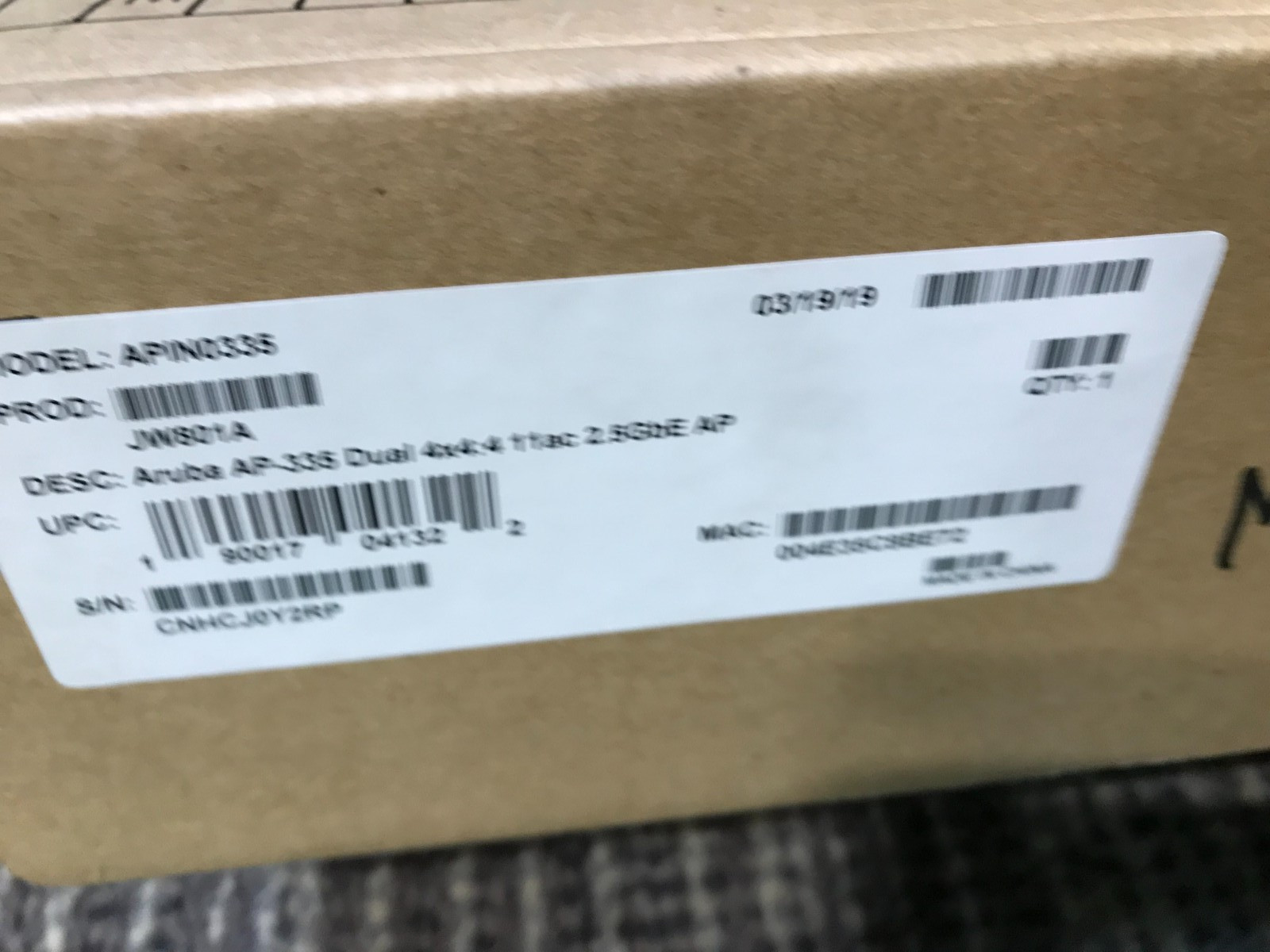 Aruba WIRELESS Access Point - - APIN0335*