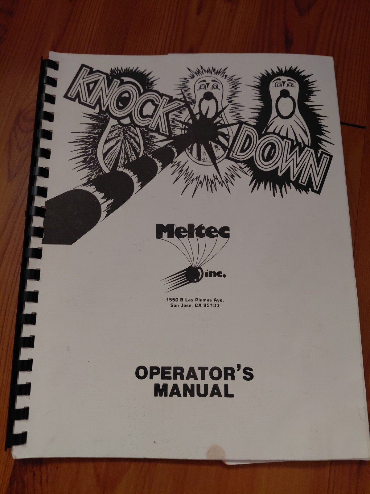 Meltec Knock Down Operator's Manual Arcade Redemption