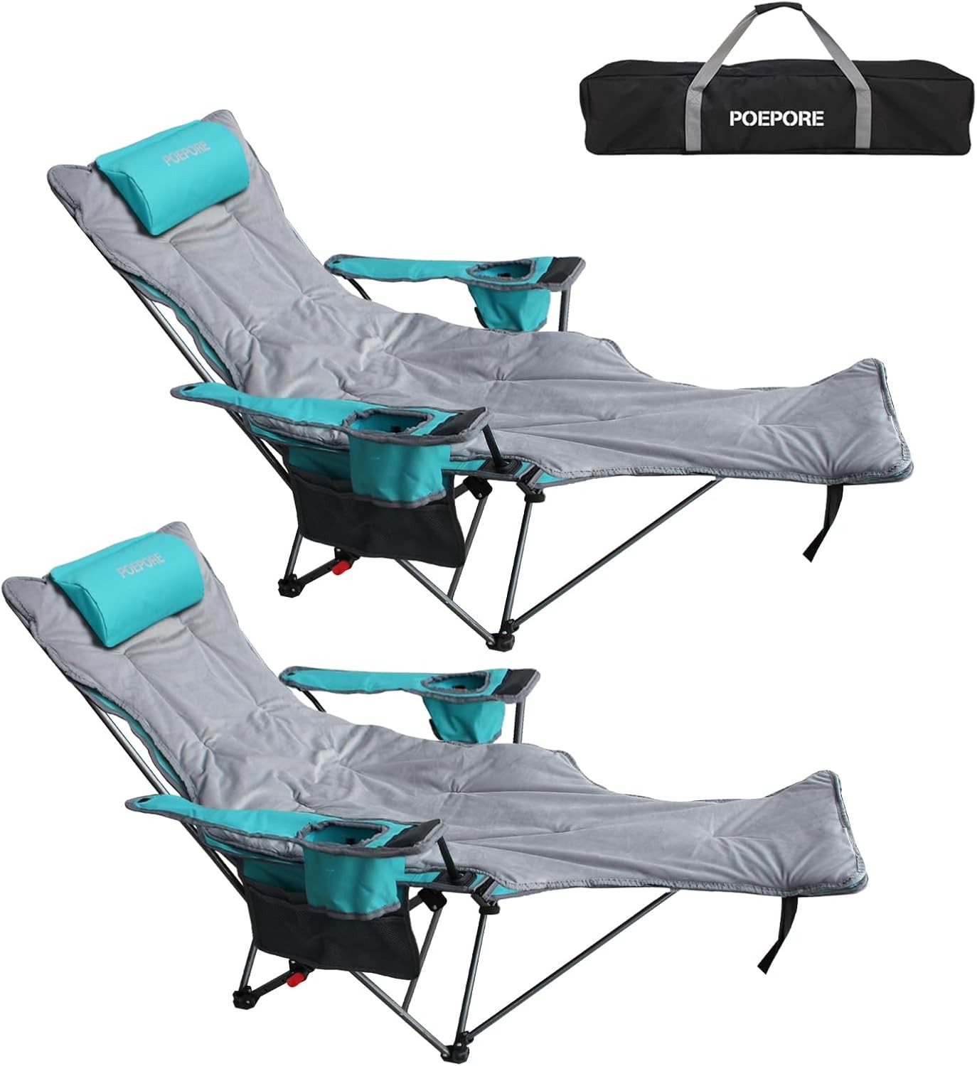 Reclining Cping Chair with Removable Footrest Loun Chair with Headrest