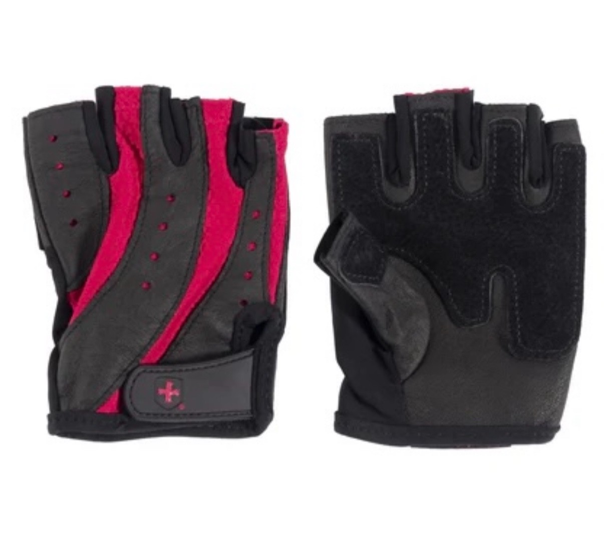 New Harbinger Women’s Pro Exercise Workout Real Leather Gloves - Size M Red