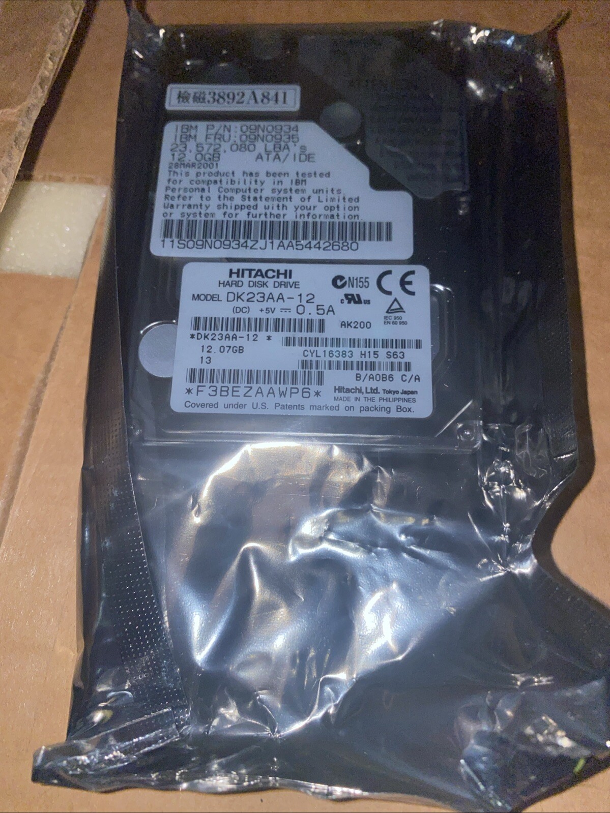 2.5 Hard Drive IDE Disk Hitachi DK23AA-12 SH201-A773 AK10012 12GB SEALED
