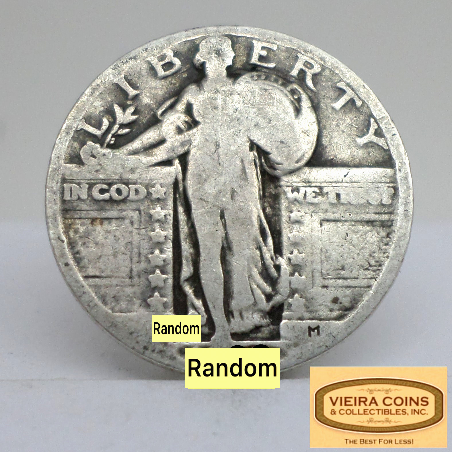 1927 Standing Liberty  Quarter, 90% Silver, Average Circulated - #F5