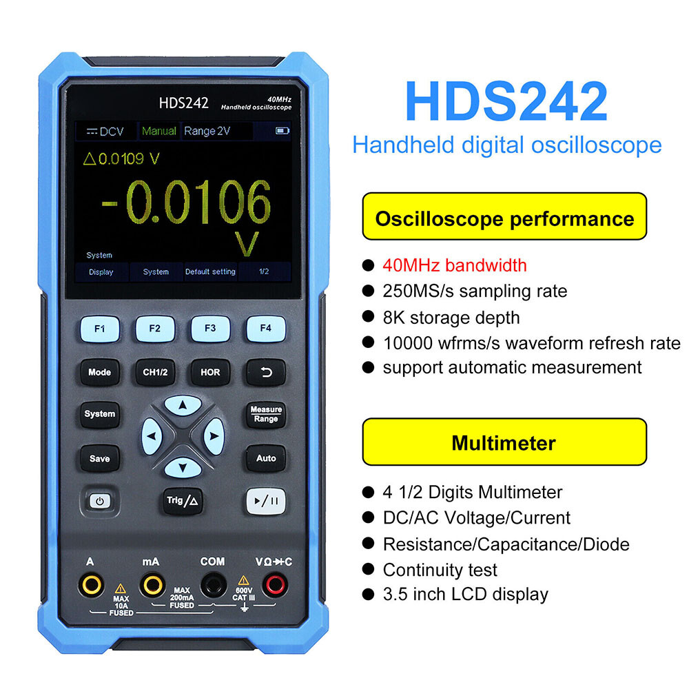 For OWON 2CH+1CH Waveform Generator USB HDS200 Handheld Digital Oscilloscope