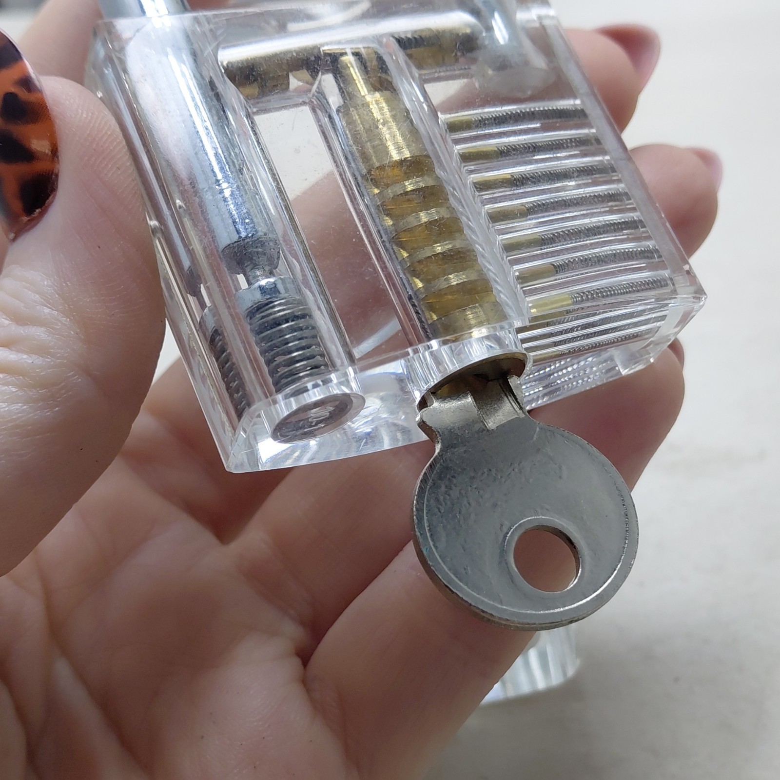 Set of 2 Transparent Practice Padlocks with Keys Locksmith Training Tool