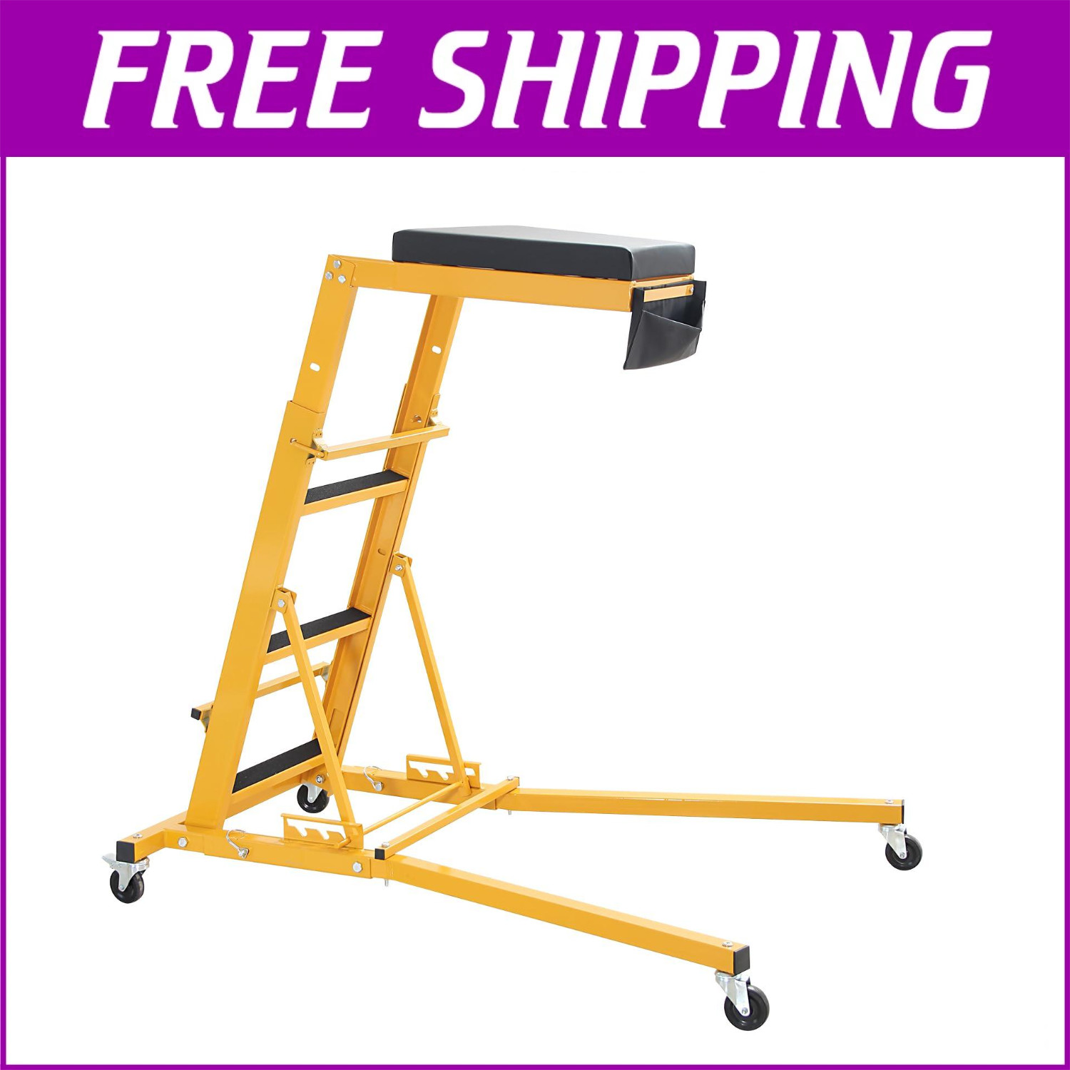 Automotive Topside Creeper Engine 400LBS Adjustable Height Movable with 4 Wheels