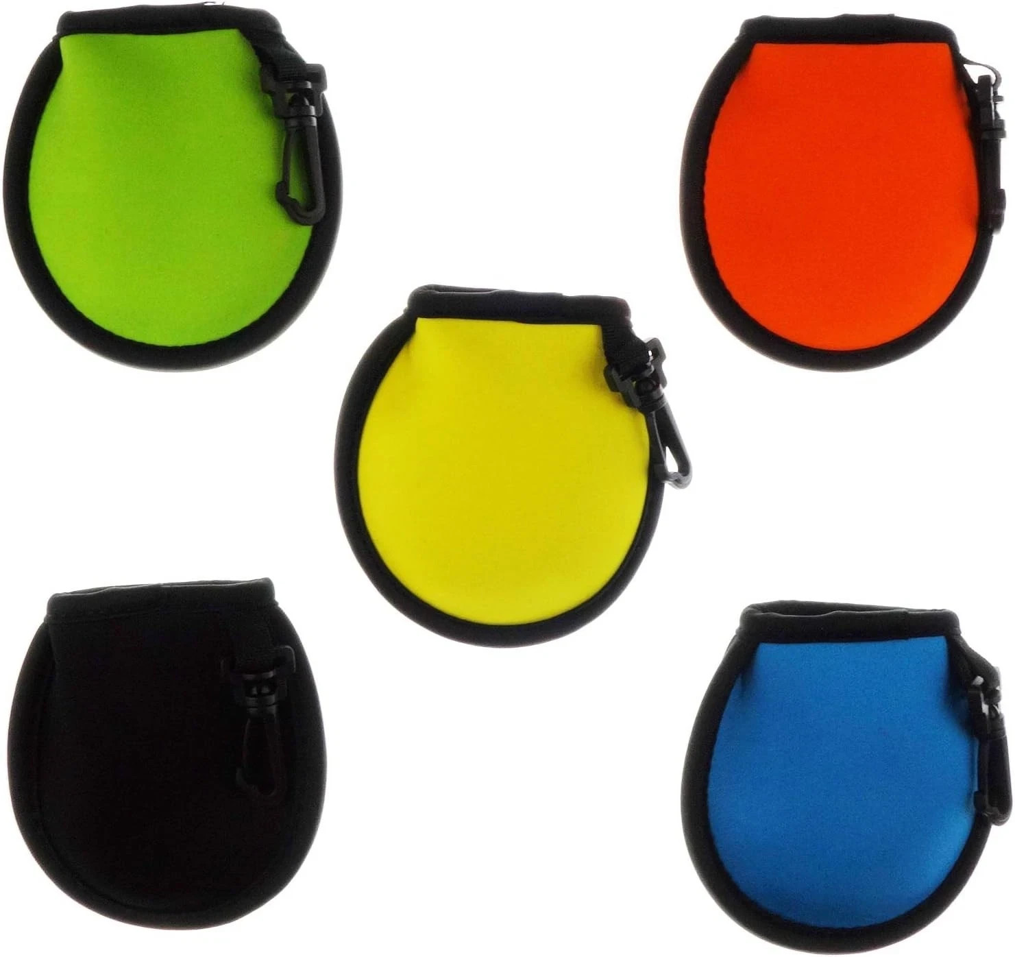 5 Pack Portable Pocket Golf Ball Washer Golf Ball Cleaner Pouch (Black Blue Y...