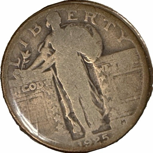 1925 Standing Liberty Quarter 25C Silver 0.9 Fine Philadelphia Business Strike