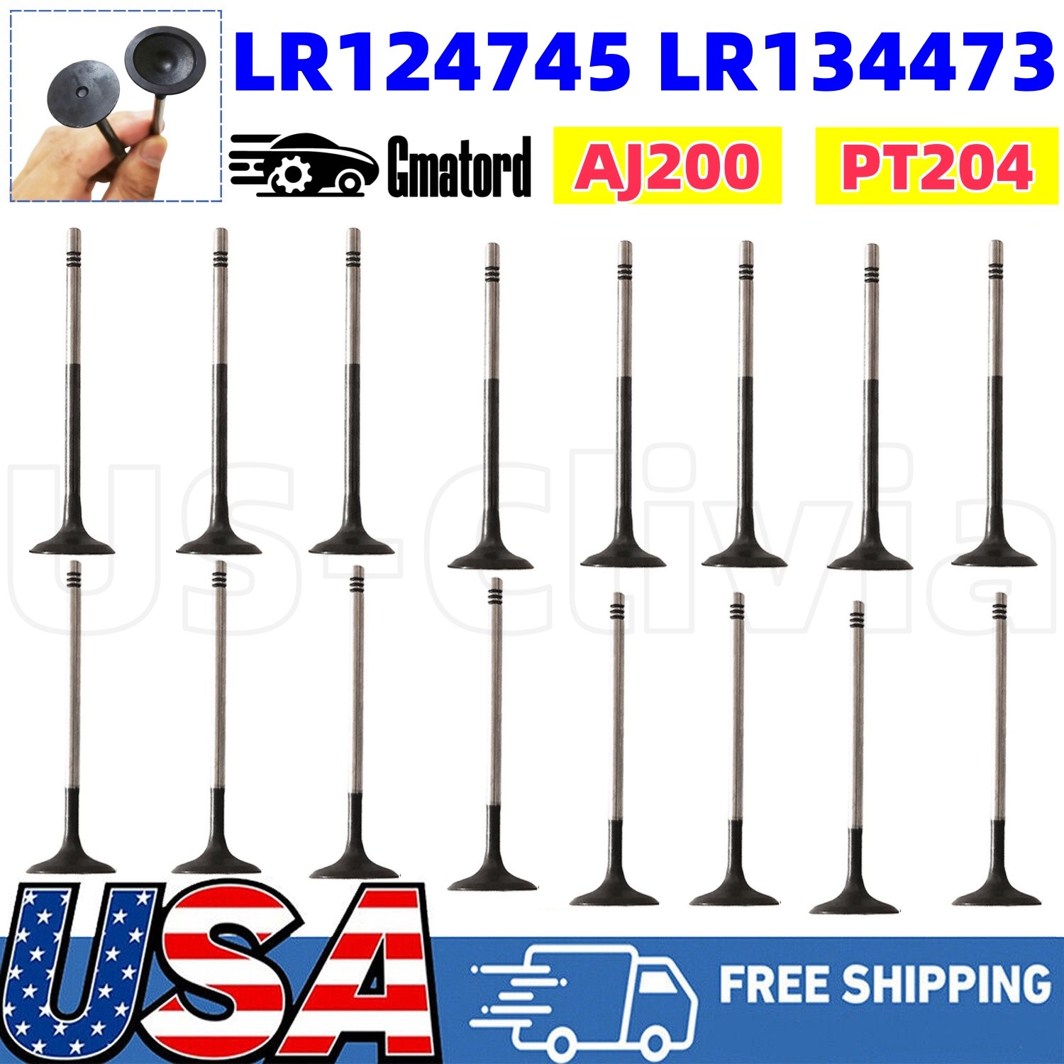 AJ200 PT204 Engine Valves Kit Intake &Exhaust For Land Rover Jaguar XF XE F-Type