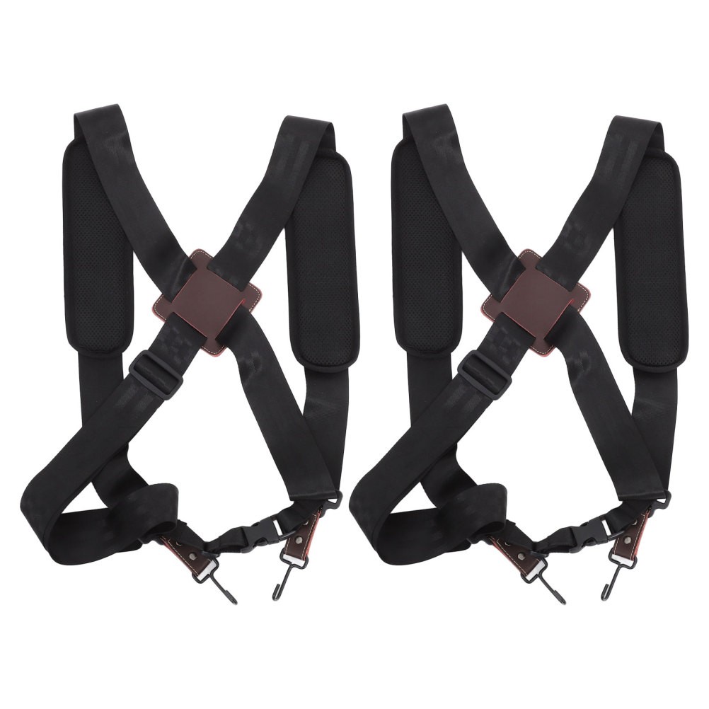 2Pcs Adjustable African Drum Strap Padded Double Shoulder Black
