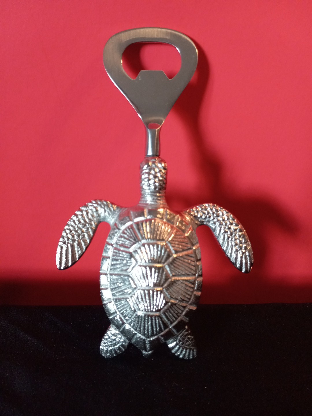 Two's Company Silver Stainless Sea Turtle Bottle Opener. New W/O Box