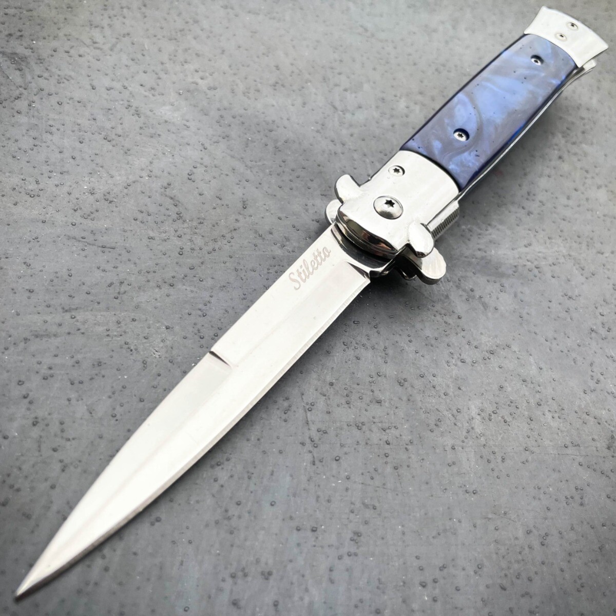 9" Gentlemans Everyday Carry Tactical Spring Assisted Pocket Knife Blue