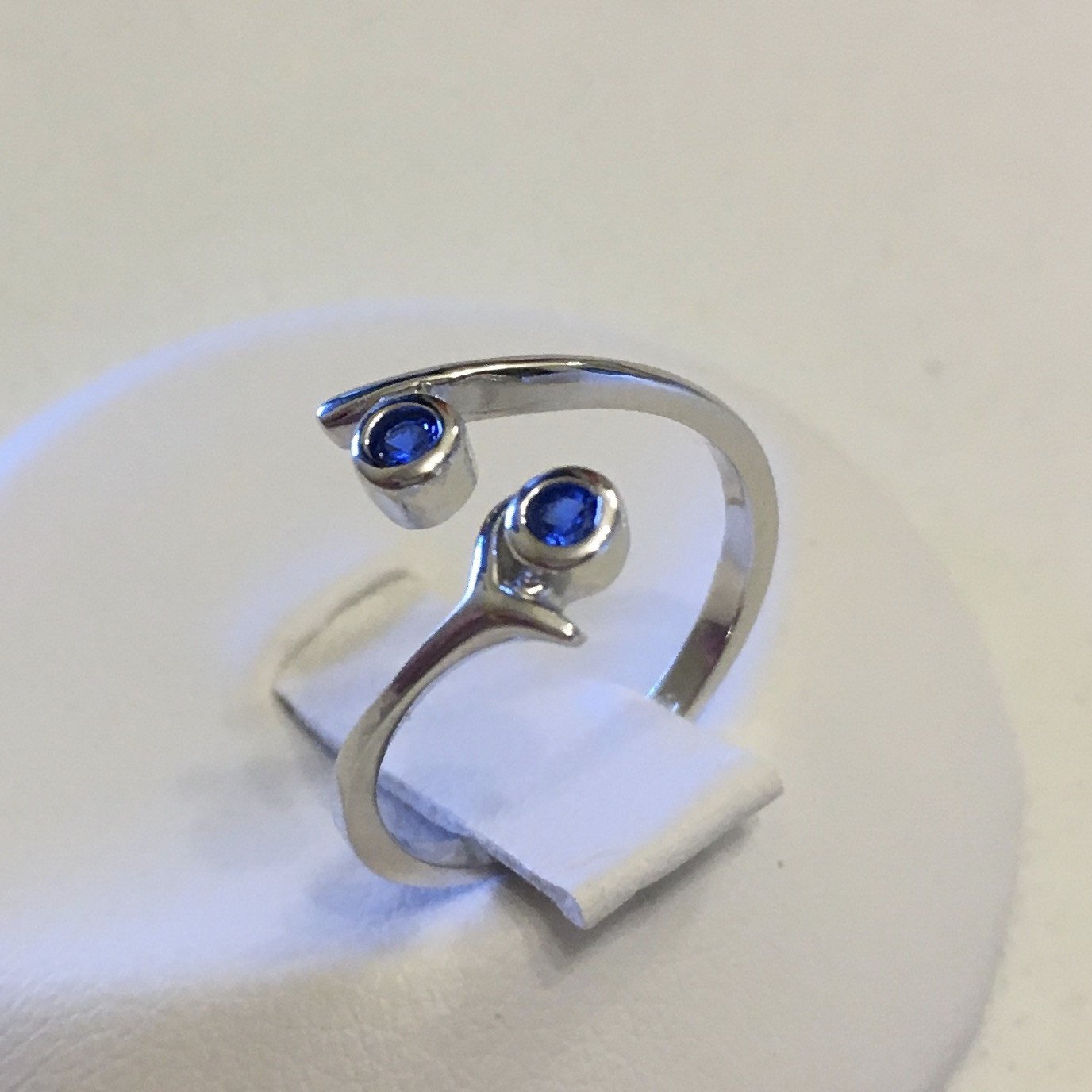 Sterling Silver Blue Sapphire CZ Toe Ring, Silver Rings, CZ Ring