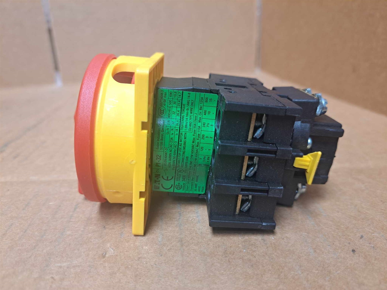 Eaton Rotary Disconnect Switch Part No. P1-32