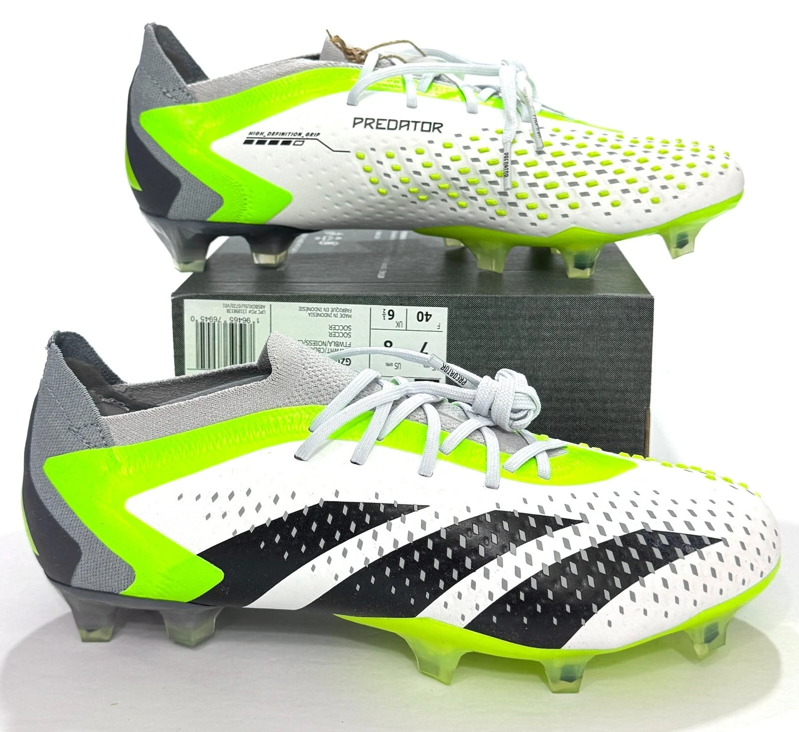 Adidas Predator Accuracy .1 FG Soccer Cleats GZ0032 Grey Green Mens 11.5 New