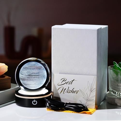 3D Model Crystal Ball Led Lamp Base - Space Decor World Globe Planets Jupiter