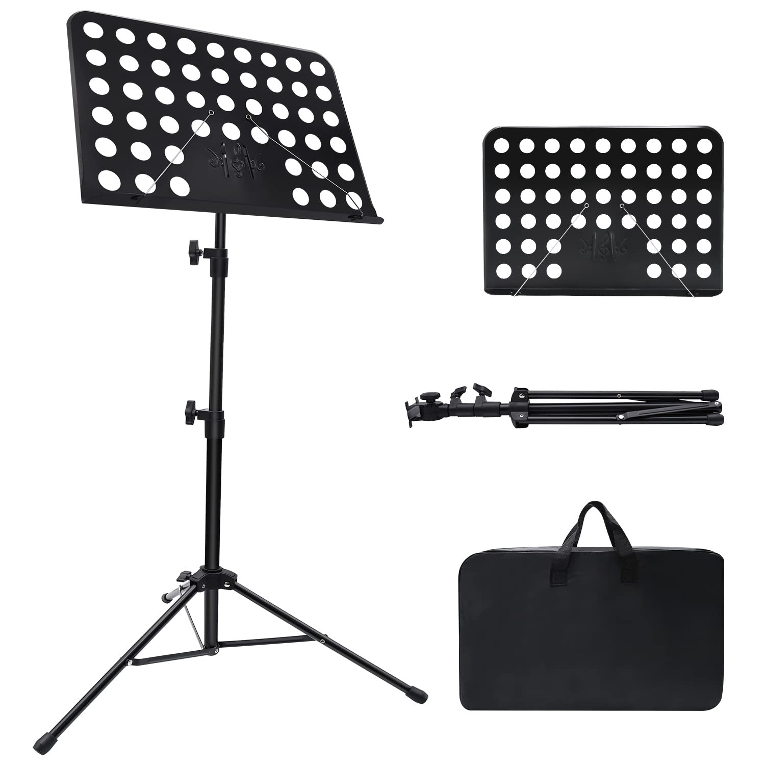 Mdvora 1/2/3 Pack Sheet Music Stand, with Standard Version, 1 pack black