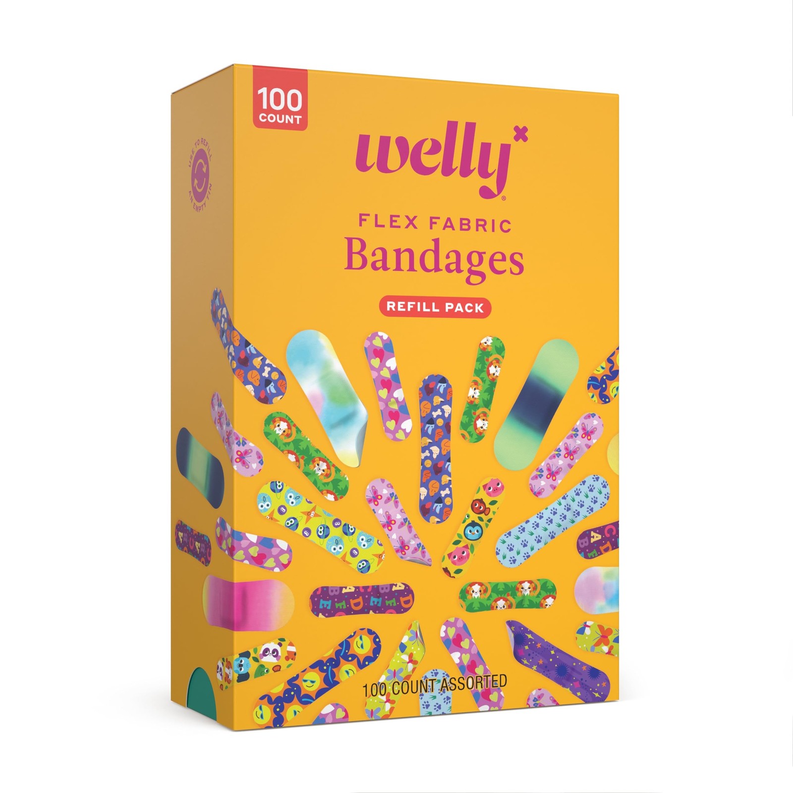 Welly Bravery Badge Value Pack | Adhesive Flexible Fabric Bandages | Assorted...