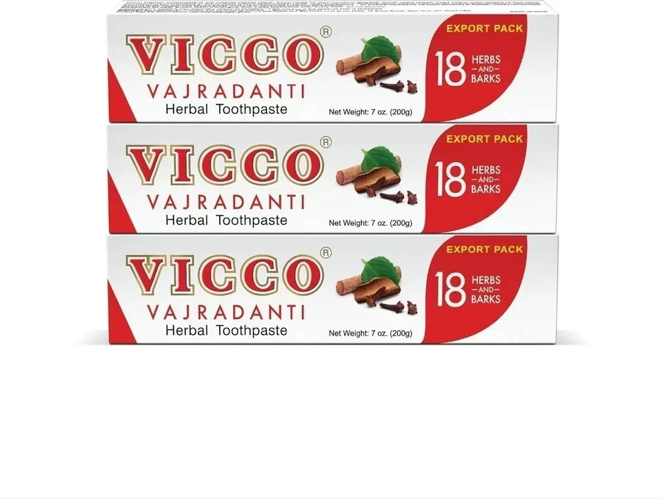 3X Vicco Vajradanti Toothpaste | Ayurvedic Herbal Toothpaste | 200 Gram