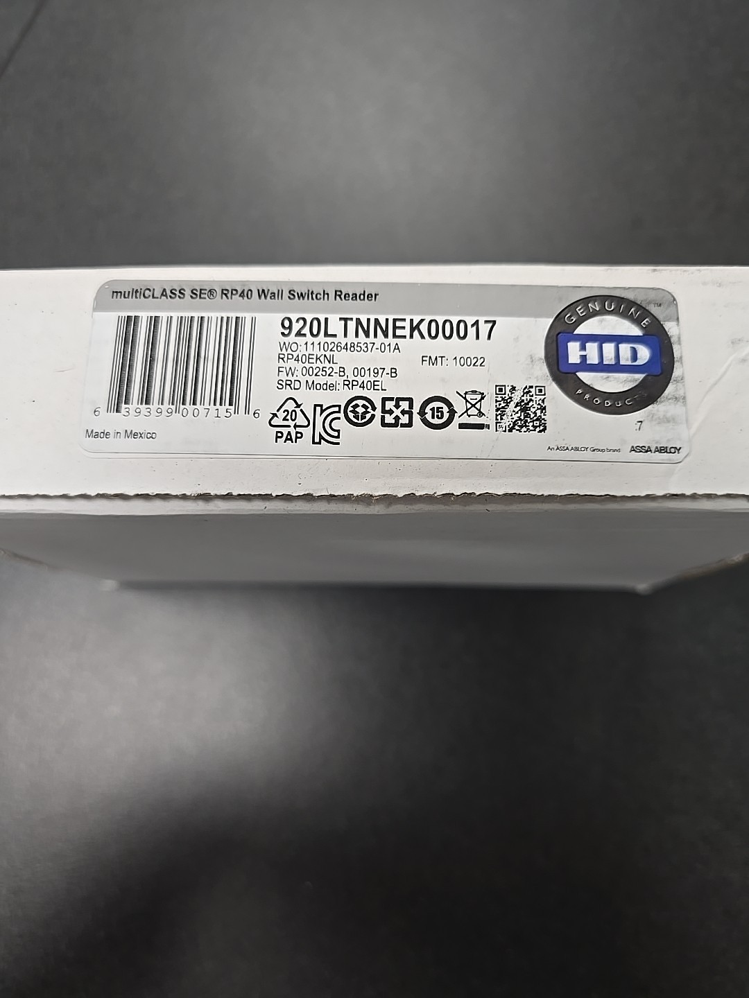 HID 920LTNNEK00017 RP40 multiCLASS SE Smart Card Reader (RS1033)