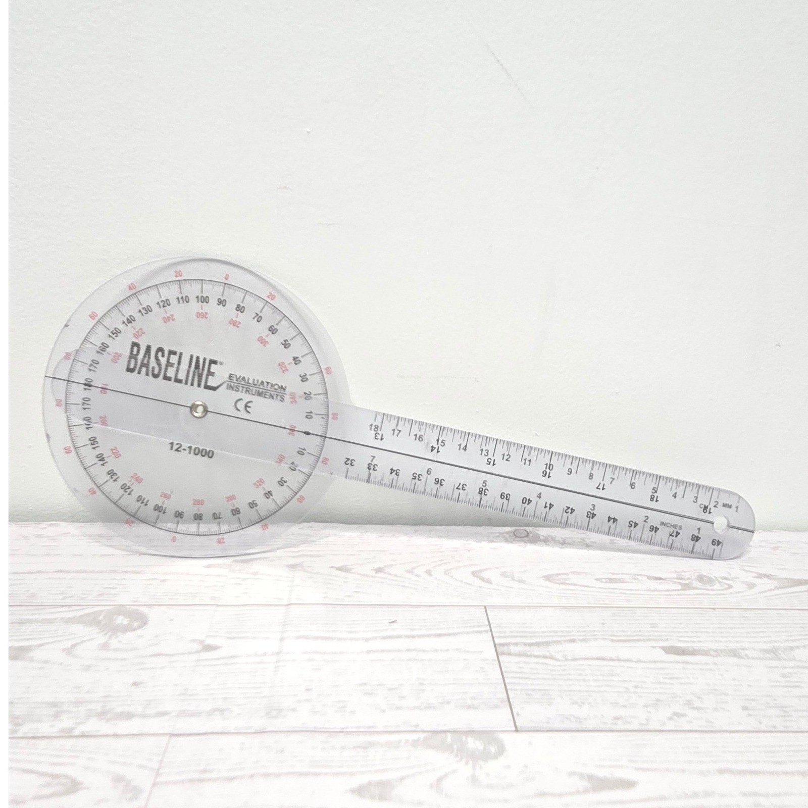 Baseline 12-1000 360 Degree Plastic Goniometer 12 Inch Physical Therapy Tool