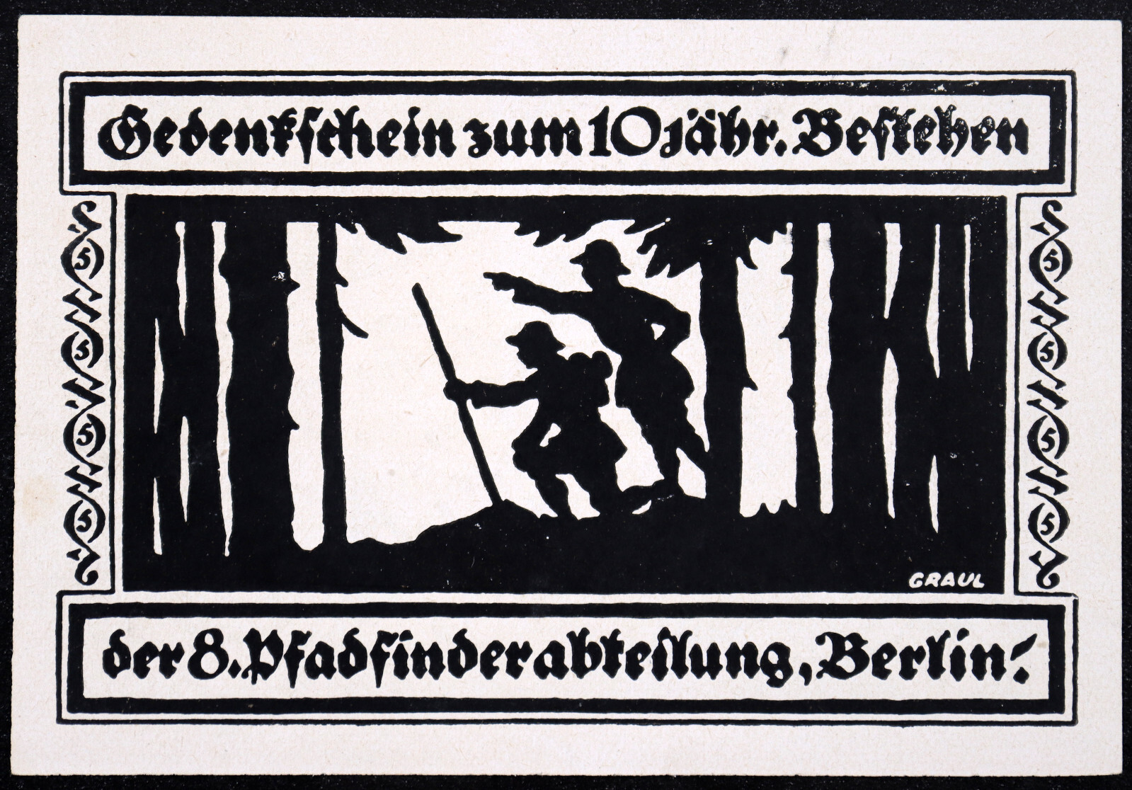 BERLIN 1922 XX-RARE "8. Pfadfinderabteilung" 5 Pfennig German Boy Scouts Notgeld