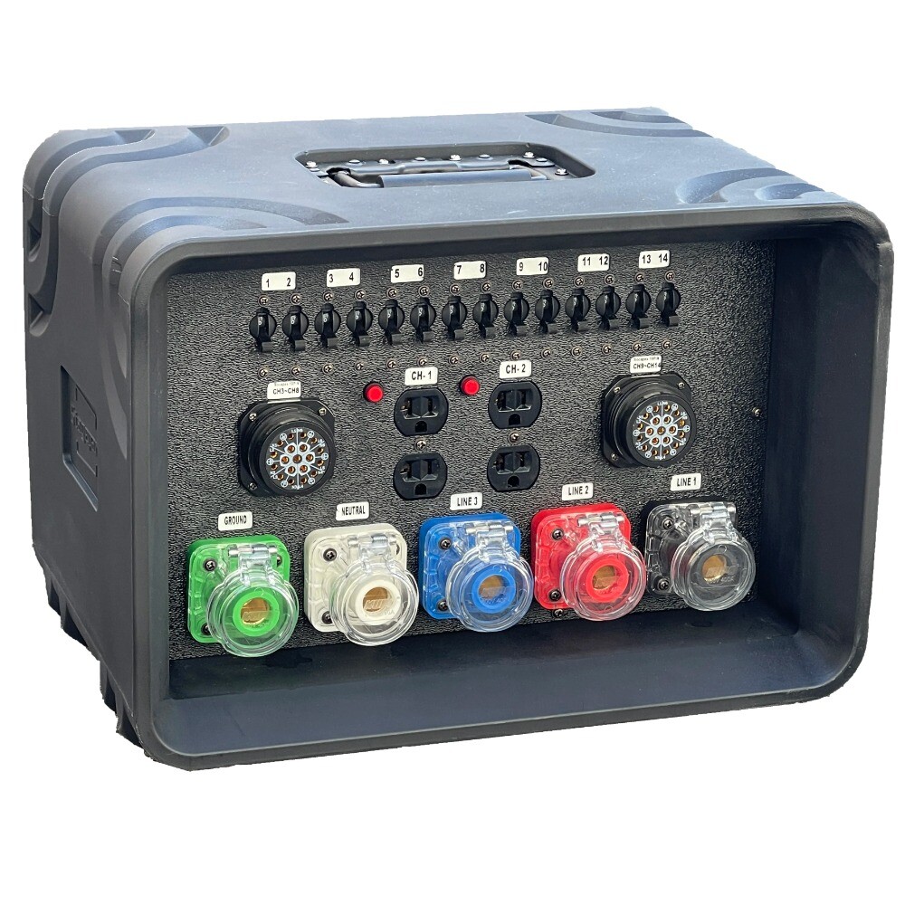 NEW 400A Camlock Electric Socket To Socapex 19pin Power Distro Box Power Supply