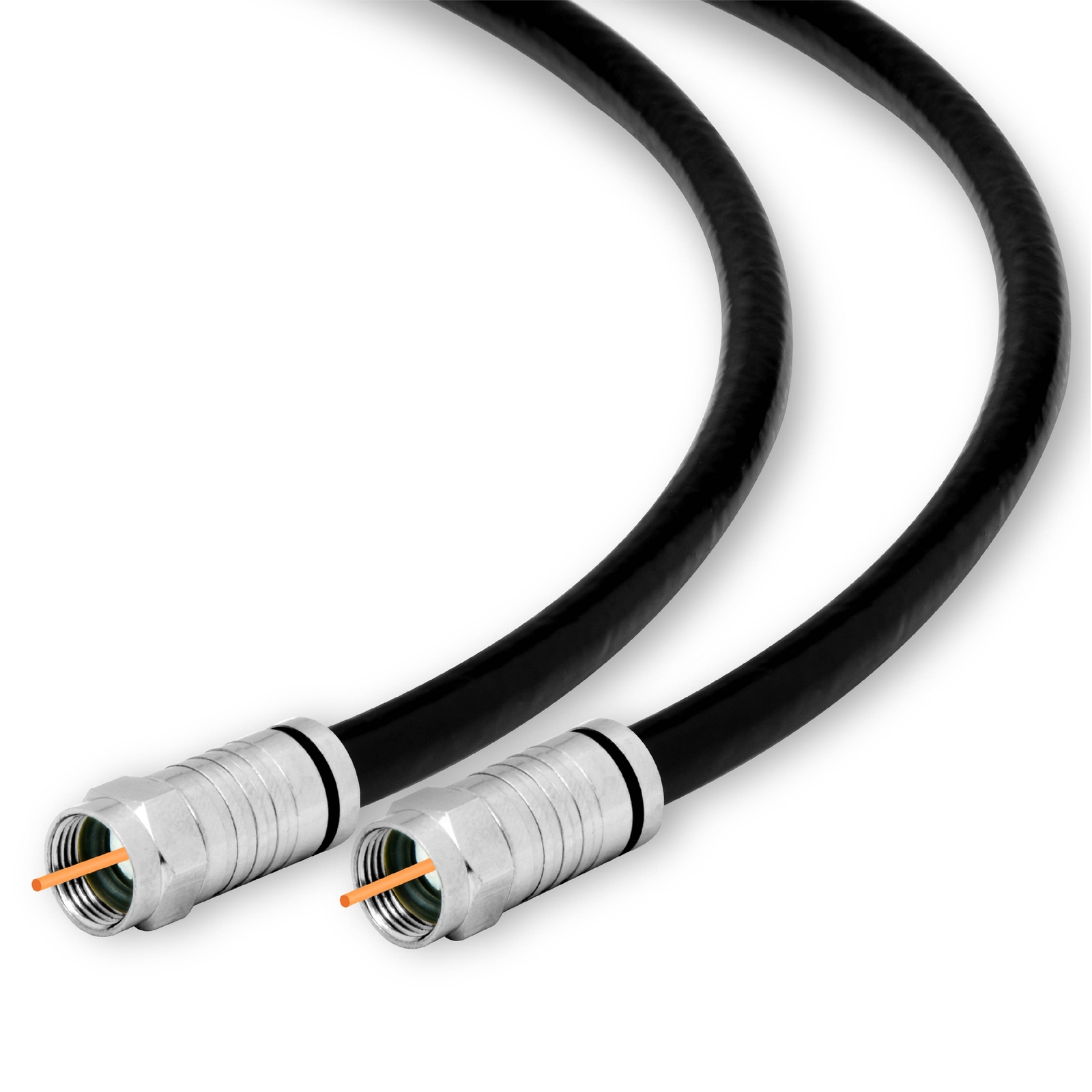 6 Ft RG6 Quad Shield Coaxial Cable F Connector 18 AWG 3GHZ 75 Ohm Sat TV