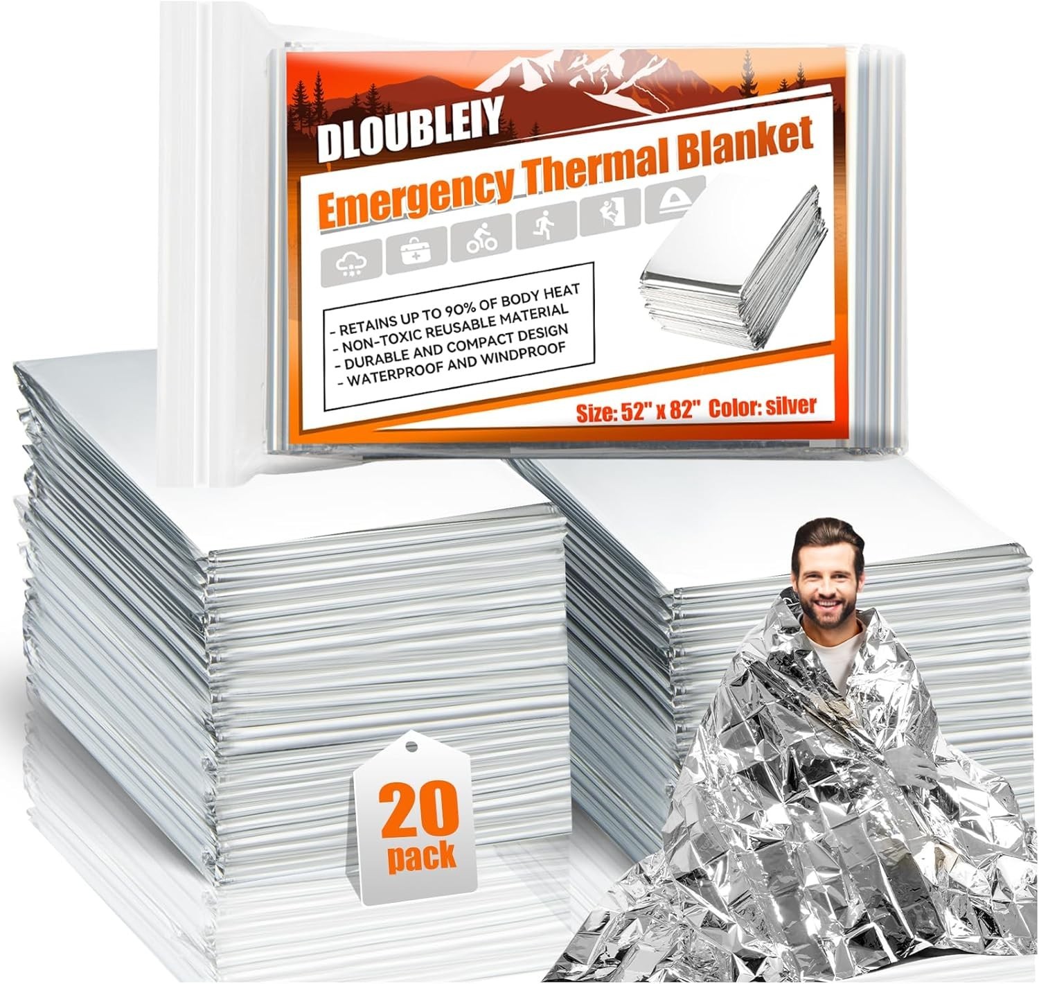 Emergency Mylar Blanket Thermal Space Blankets for Survival Foil Blanket Camping