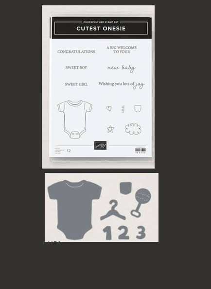 Stampin Up Cutest On*sie Stamps & Dies Baby, Crafts, Cards, Scrapbooking NEW