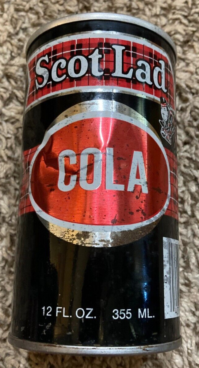 VINTAGE SCOT LAD COLA - PULL TAB STEEL SODA CAN - DAMAGED