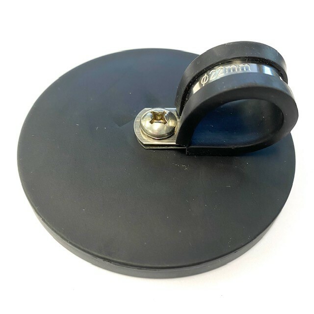 4X Strong Rubber Coated Neodymium Pot Magnet 88mm with Rubber P Clamp Magnet