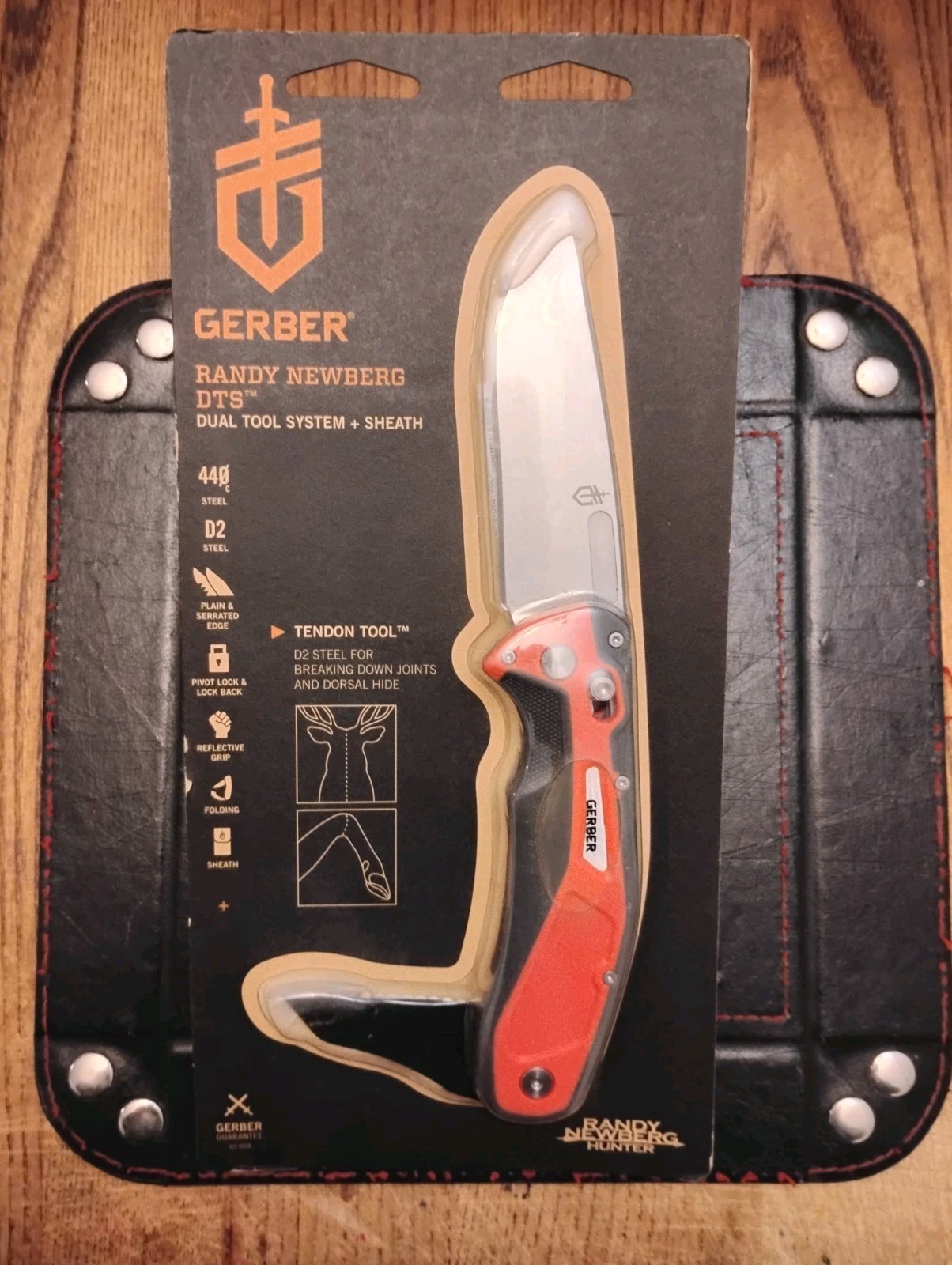 GERBER Randy Newberg DTS Folding Knife Dual Blades 3.75" 440C Blade & D2 Blade