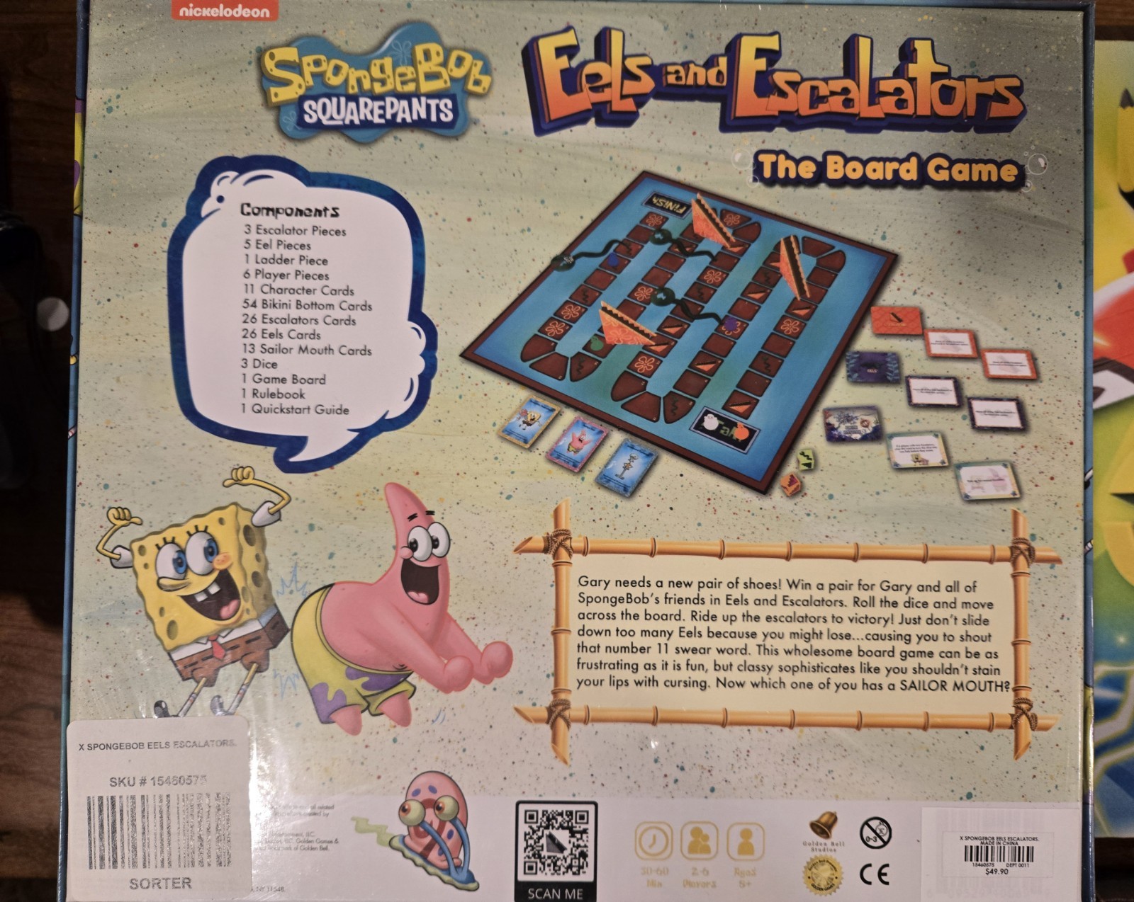 Nickelodeon Spongebob SquarePants Eels and Escalators The Board Game
